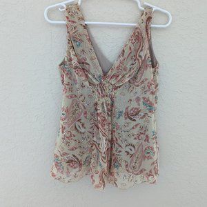 Jonathan Martin Vintage Paisley Tank Top Size 6 Y2K 90s
